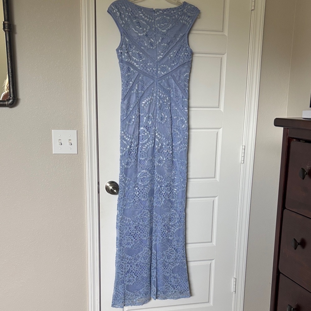 Adrianna Papell Light Blue Lace Maxi Dress - Picture 6 of 9